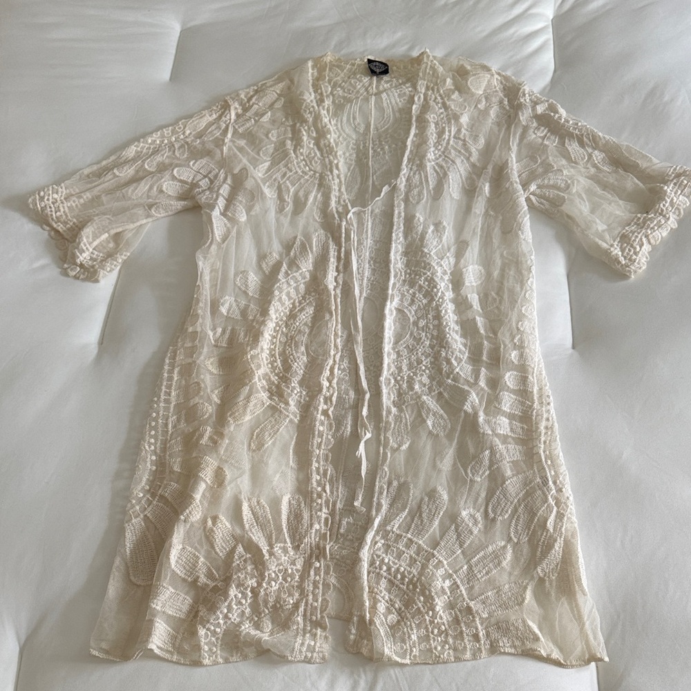 Cream Lace Cardigan
